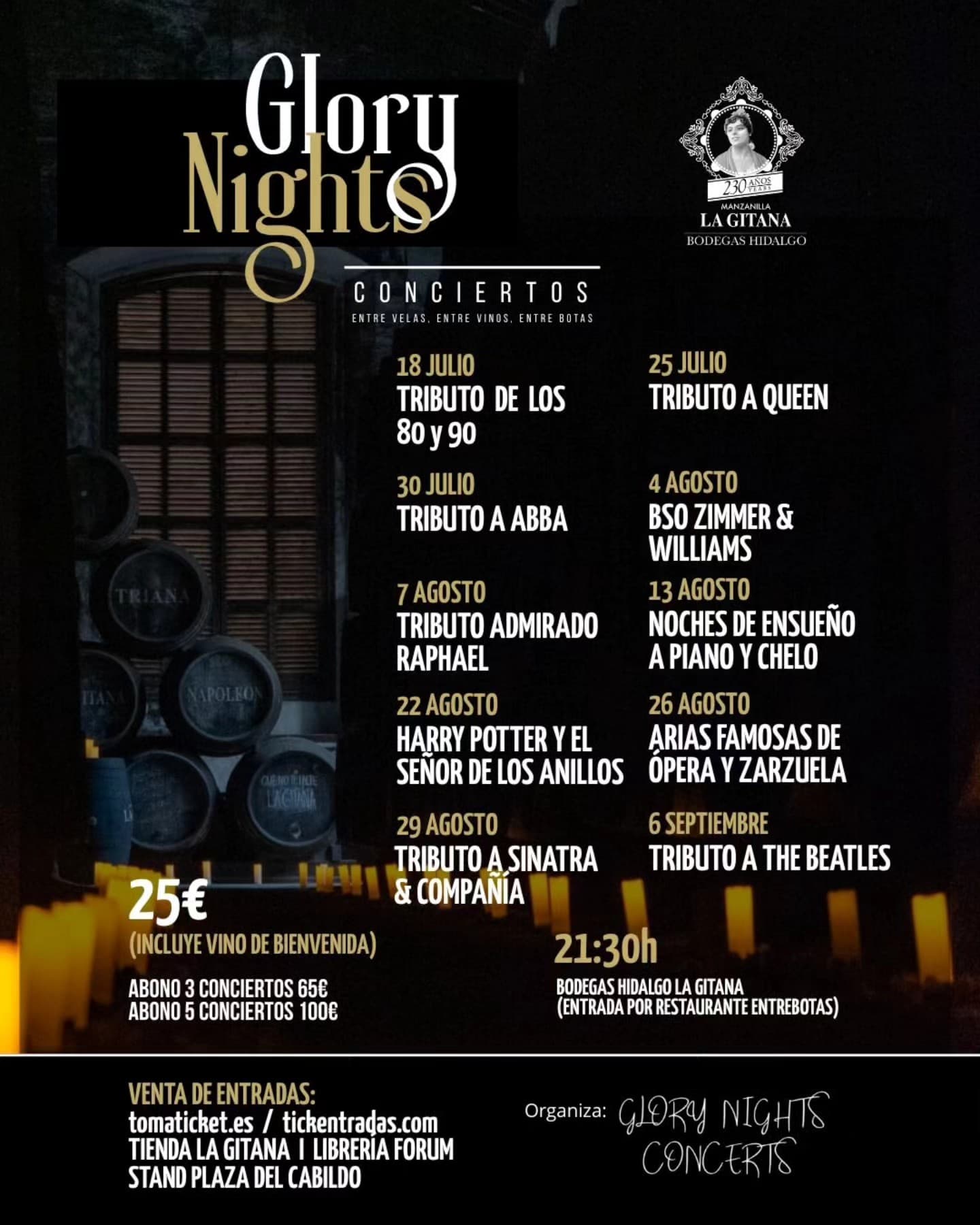 Conciertos de verano Glory Nights